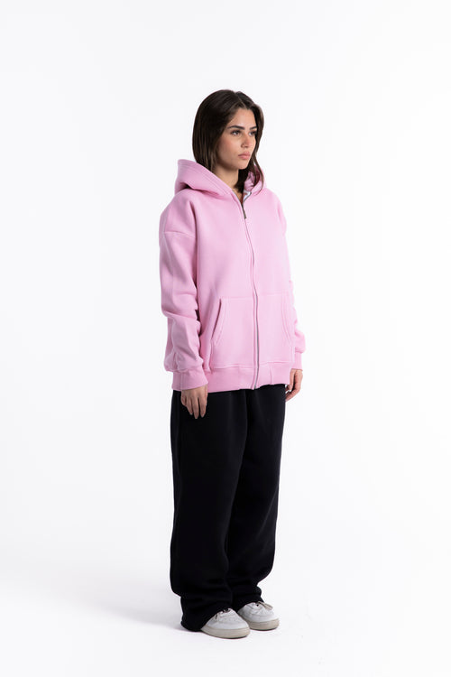 Baby Pink Zipper Hoodie