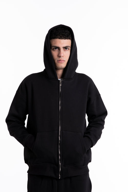 Black Zipper Hoodie